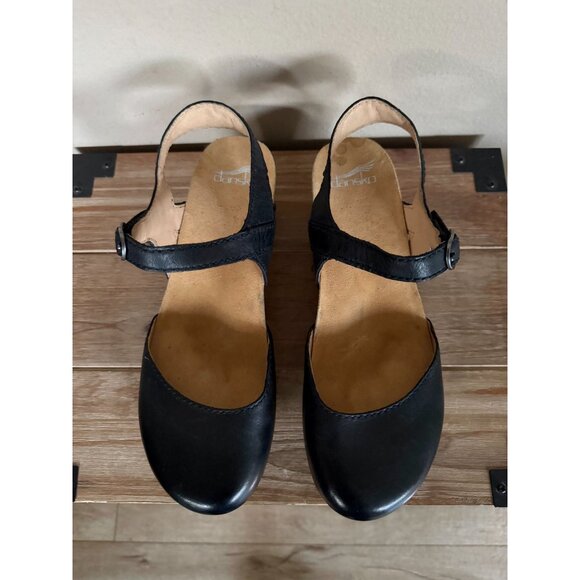 Dansko Tiffiani Black Maryjane Hook&Loop Closure Closed Toe Sandal Clog Size 41 - Picture 4 of 15